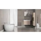 Suspenderet badeværelse møbelsammensætning i Oak Melamine - Becky Viadurini