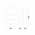 Suspenderet badeværelse møbelsammensætning i Oak Melamine - Becky Viadurini