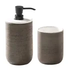 Hvid badeværelsessammensætning med jordstøtte og designtilbehør - Georges Viadurini