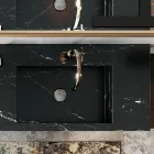 Badeværelsessammensætning komplet med spejl og dobbelt håndvask Made in Italy - Palom Viadurini