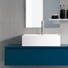 Badeværelsessammensætning komplet med spejl, keramisk håndvask lavet i Italien - Palom Viadurini