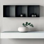 Badeværelseskomposition bestående af en hylde med vask, vægskabe og spejl - Velaria Viadurini