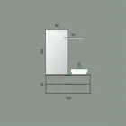 Badeværelseskomposition inklusive 1 bund med 2 skuffer, vask og spejl - Orione Viadurini