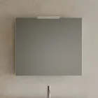 Badeværelseskomposition inklusive bund med 2 skuffer og 1 egetræsdør - Titan Viadurini