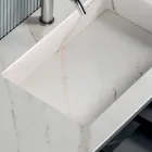 Badeværelseskomposition med 1 bund med 1 skuffe og åbent rum og spejl - Titan Viadurini