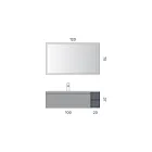 Badeværelseskomposition med 1 bund med 1 skuffe og åbent rum og spejl - Titan Viadurini