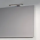 Badeværelseskomposition med 1 hvid skuffe, spejl og Marquina HPL-hylde - Velaria Viadurini