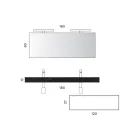 Badeværelseskomposition med 1 hvid skuffe, spejl og Marquina HPL-hylde - Velaria Viadurini