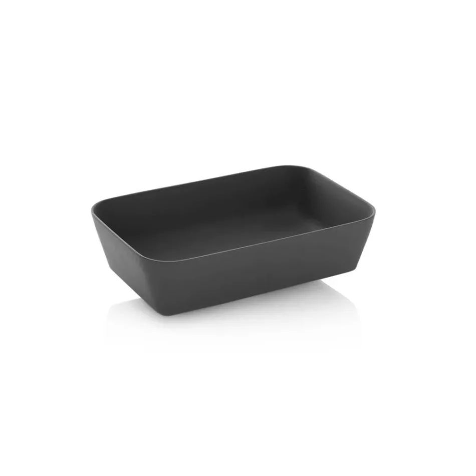 Badeværelseskomposition med 1 skuffe, antracit harpiksvask og spejl - Titan Viadurini