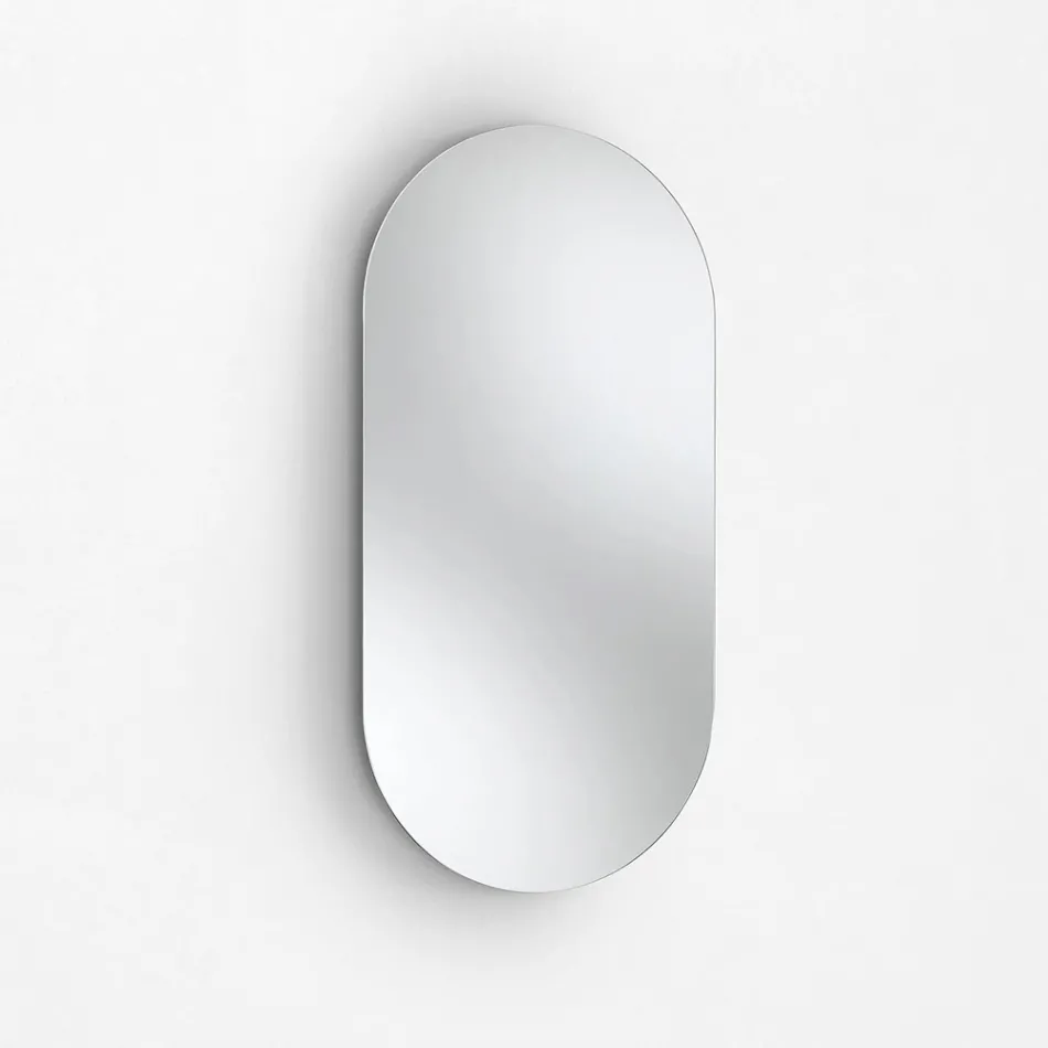 Badeværelseskomposition med 1 skuffe, antracit harpiksvask og spejl - Titan Viadurini