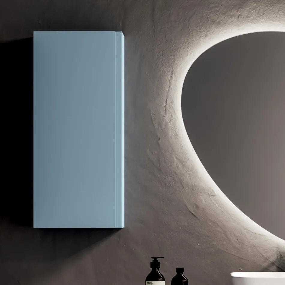 Badeværelseskomposition med 2 baser med 1 skuffe hver og spejl - Titan Viadurini