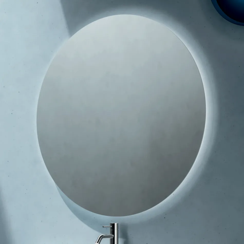 Badeværelseskomposition med 2 skuffer, 1 åbent rum og spejl - Titan Viadurini