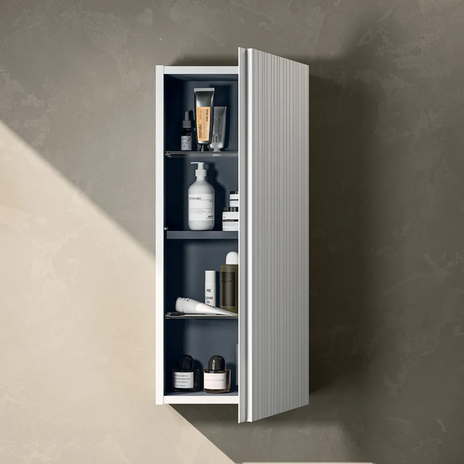 Badeværelseskomposition med 2 skuffer, 2 åbne rum og vask - Elios Viadurini