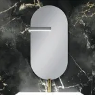 Badeværelseskomposition med 2 mathvide skuffer, vask og spejl - Elios Viadurini