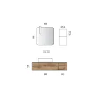 Badeværelseskomposition med 2 skuffer i egetræ, keramisk vask og spejl - Titan Viadurini