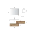 Badeværelseskomposition med 2 skuffer, hvid vask, spejl og vægskab - Elios Viadurini