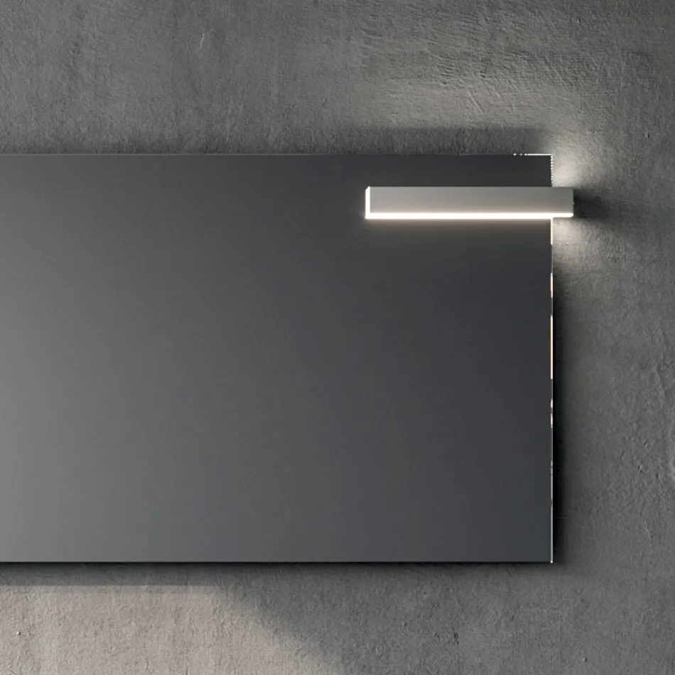 Badeværelseskomposition med 2 skuffer, Calacatta keramisk vask og spejl - Orione Viadurini