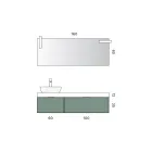 Badeværelseskomposition med 2 skuffer, Calacatta keramisk vask og spejl - Orione Viadurini