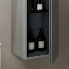 Badeværelseskomposition med 2 skuffer, vægskab, søjle og spejl - Titan Viadurini