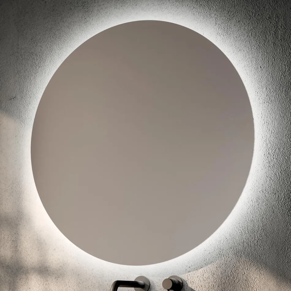 Badeværelseskomposition med 2 skuffer, spejl og hvid harpiksvask - Magnolia Viadurini