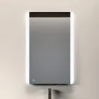 Badeværelseskomposition med 3 matte duegrå skuffer, spejl og vask - Velaria Viadurini