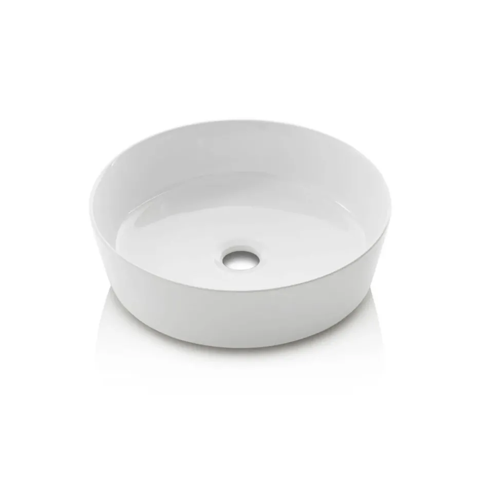 Badeværelseskomposition med 4 skuffer i Rio Oak, spejl og vask - Velaria Viadurini