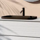 Badeværelseskomposition med 4 skuffer, sort keramisk vask og spejl - Elios Viadurini