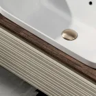 Badeværelseskomposition med 4 skuffer, vask, spejl og åbne hylder - Elios Viadurini