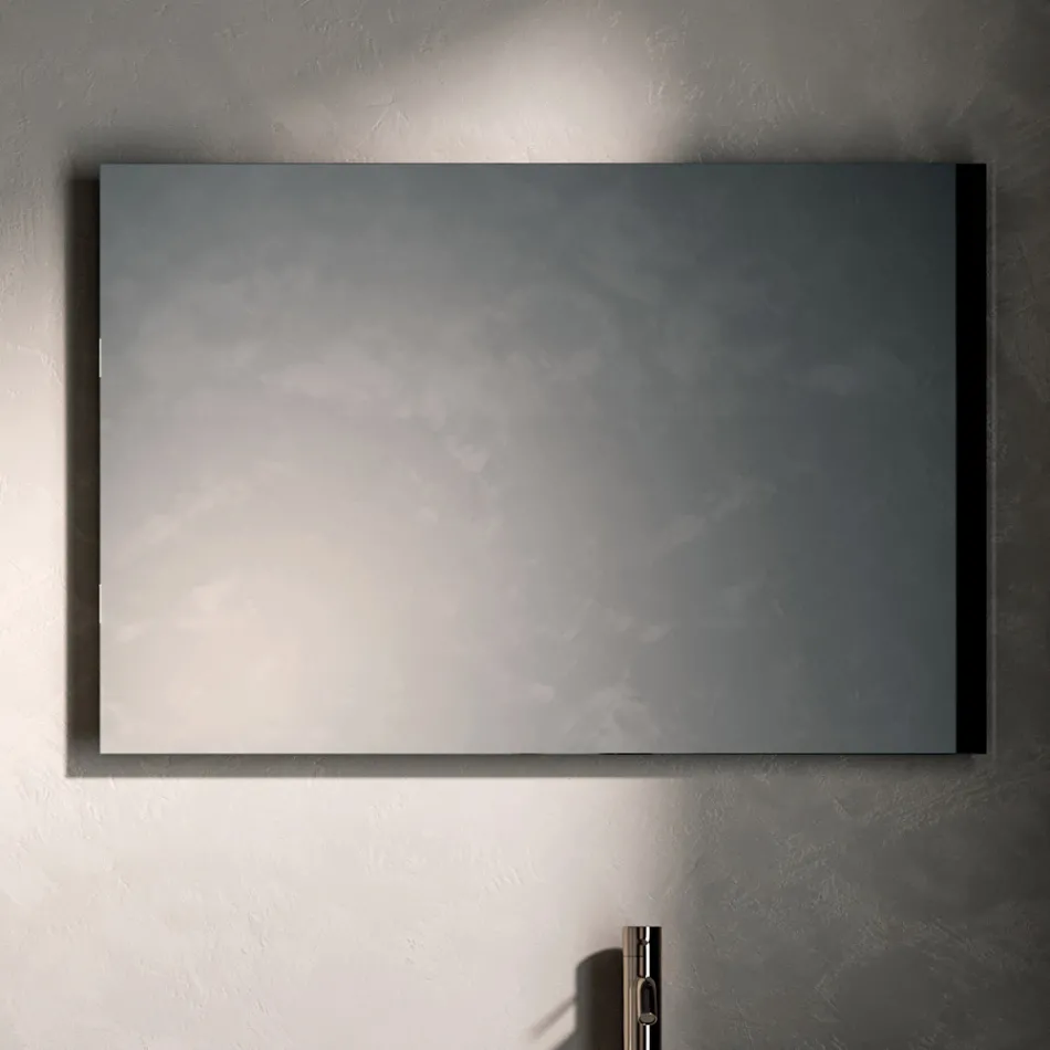 Badeværelseskomposition med 4 skuffer, åbent rum, vask og spejl - Velaria Viadurini