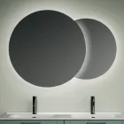 Badeværelseskomposition med 4 salviegrønne skuffer, spejl og håndvaske - Magnolia Viadurini