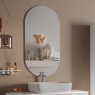 Badeværelsessammensætning med Havana Stone Base, Spejl og Håndvask Made in Italy - Kilos Viadurini
