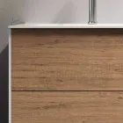 Badeværelsessammensætning med honning eg base, håndvask og spejl Made in Italy - Kilos Viadurini