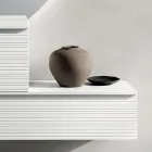 Badeværelseskomposition med skuffer, keramisk vask og LED-spejl - Elios Viadurini