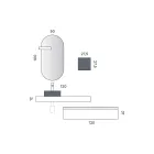 Badeværelseskomposition med skuffe, vask, spejl, vægskab og hylde - Elios Viadurini