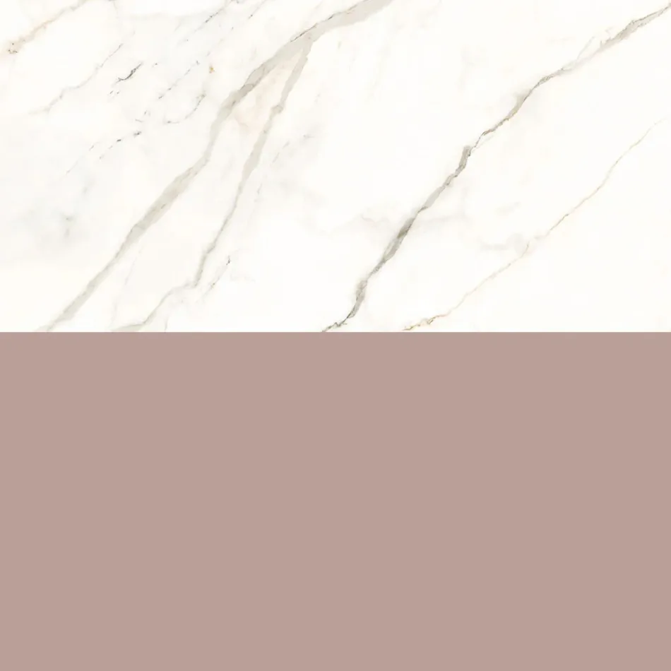 Badeværelseskomposition med lyserød skuffe og Calacatta-vask - Elios Viadurini