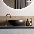 Badeværelsessammensætning med håndvask, ophængt bund og spejl Made in Italy - Dream Viadurini