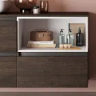 Badeværelsessammensætning med keramisk håndvask og spejl Made in Italy - Dream Viadurini