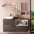 Badeværelsessammensætning med keramisk håndvask og spejl Made in Italy - Dream Viadurini