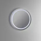 Badeværelsessammensætning med harpikshåndvask og spejl lavet i Italien - Palom Viadurini