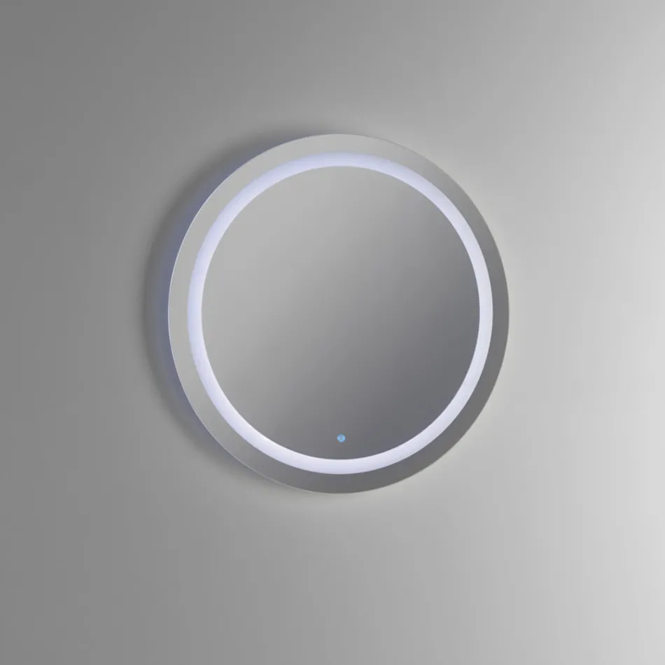 Badeværelsessammensætning med harpikshåndvask og spejl lavet i Italien - Palom Viadurini