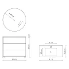 Badeværelseskomposition med spejl, base og harpiksvask fremstillet i Italien - Kilos Viadurini