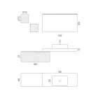 Badeværelsessammensætning med spejl og metalvægenheder lavet i Italien - Efesto Viadurini