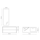 Badeværelsessammensætning med 180° drejeligt spejl, lavet i Italien base og håndvask - Kilos Viadurini