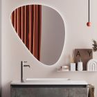 Badeværelsessammensætning med moderne spejl, Made in Italy base og håndvask - Dream Viadurini
