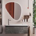 Badeværelsessammensætning med moderne spejl, Made in Italy base og håndvask - Dream