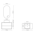 Badeværelsessammensætning med ovalt spejl, bund og håndvask Made in Italy - Kilos Viadurini