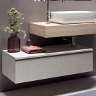 Badeværelsessammensætning med formet spejl og håndvask Made in Italy - Palom Viadurini
