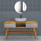 Grå design badeværelsessammensætning komplet med emaljeret tilbehør - Georges Viadurini