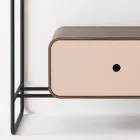 Badeværelsessammensætning Håndvask i keramik og spejl lavet i Italien - Chantal Viadurini