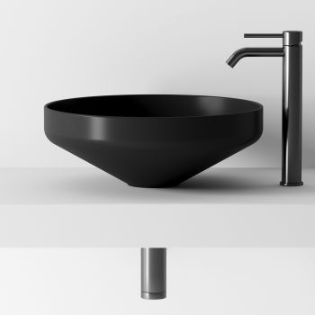 Badeværelsessammensætning Håndvask i keramik og spejl lavet i Italien - Hoscar